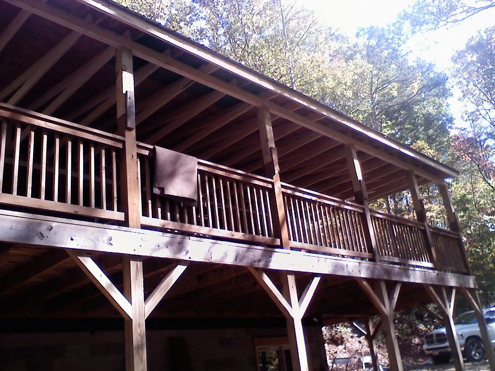 Timber framing under a new elevated porch and deck — Roof Leak Repair in Gregory by Roofing Brothers